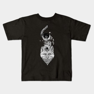 Space Fox Forest Moon Kids T-Shirt